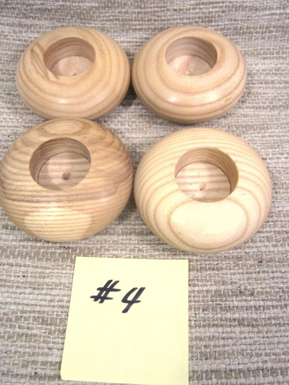NEW Oak or Ash Wood Turned Tea Light Candle Holder Contemporary MCM Round Lite